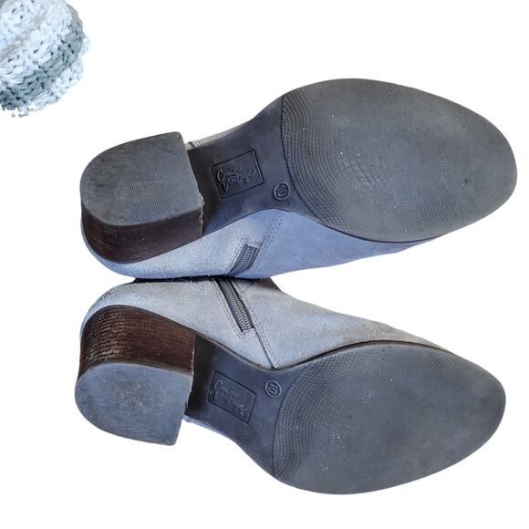 Crown Vintage beige heeled zip up boots size 10 - Picture 5 of 6